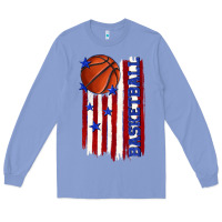 Colony Blue basketball american flag Long Sleeve Tee - texasbilliewilder