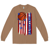 Toasted Coconut basketball american flag Long Sleeve Tee - texasbilliewilder