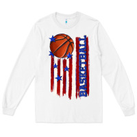White basketball american flag Long Sleeve Tee - texasbilliewilder
