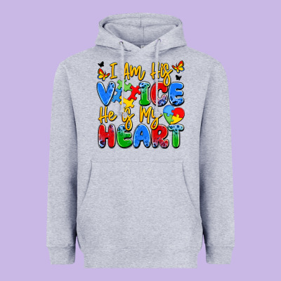 I Am His Voice He Is My Heart Heavyweight Hoodie Designed By Jahusdesignshop