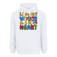 White i am his voice he is my heart Heavyweight Hoodie - JahusDesignShop