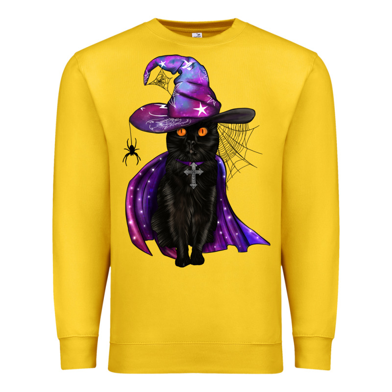 Black Witch Cat Premium Sweatshirt by BundleAndBundleShop | Teevron