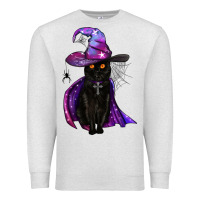 Oatmeal Heather black witch cat Premium Sweatshirt - BundleAndBundleShop