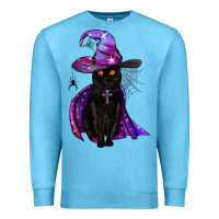 Ocean Blue black witch cat Premium Sweatshirt - BundleAndBundleShop