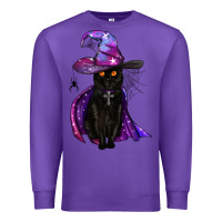 Purple black witch cat Premium Sweatshirt - BundleAndBundleShop