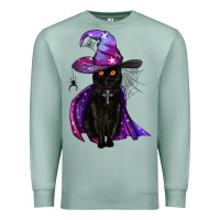 Seafoam black witch cat Premium Sweatshirt - BundleAndBundleShop