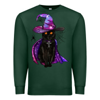 Sports Green black witch cat Premium Sweatshirt - BundleAndBundleShop