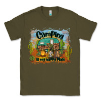 Army Green camping is my happy place Classic Tee - BarkalooDesign