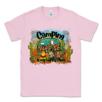Bubblegum Pink camping is my happy place Classic Tee - BarkalooDesign