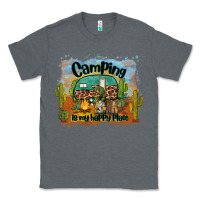 Charcoal Heather camping is my happy place Classic Tee - BarkalooDesign