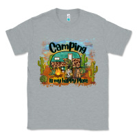 Heather Grey camping is my happy place Classic Tee - BarkalooDesign
