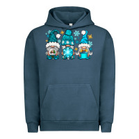 Pigment Midnight Navy winter gnomies Urban Hoodie - NancyCooperArtShop