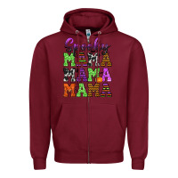Burgundy Spooky Mama Zipper Hoodie - texasbilliewilder