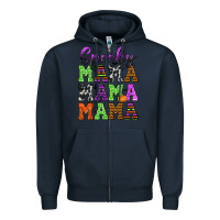Navy Spooky Mama Zipper Hoodie - texasbilliewilder