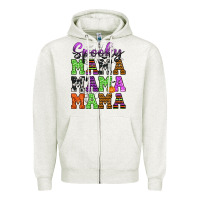 Oatmeal Heather Spooky Mama Zipper Hoodie - texasbilliewilder