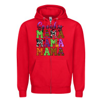 Red Spooky Mama Zipper Hoodie - texasbilliewilder