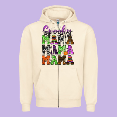 Spooky Mama Zipper Hoodie Designed By Texasbilliewilder