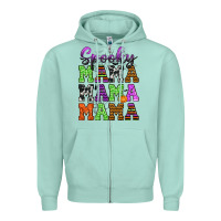 Seafoam Spooky Mama Zipper Hoodie - texasbilliewilder