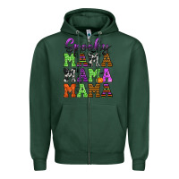 Sports Green Spooky Mama Zipper Hoodie - texasbilliewilder