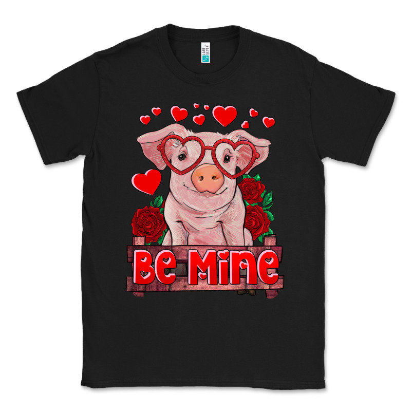 Be Mine Valentine's Day Baby Pig Classic Tee by RanaPortraitStore | Teevron