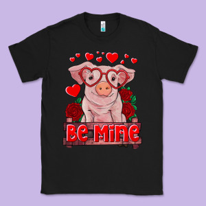Be Mine Valentine's Day Baby Pig Classic Tee Designed By Ranaportraitstore