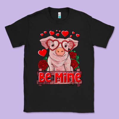 Be Mine Valentine's Day Baby Pig Classic Tee Designed By Ranaportraitstore