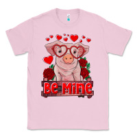 Bubblegum Pink be mine valentine's day baby pig Classic Tee - RanaPortraitStore