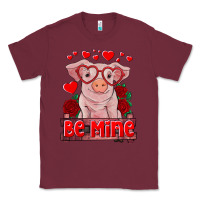 Burgundy be mine valentine's day baby pig Classic Tee - RanaPortraitStore