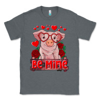 Charcoal Heather be mine valentine's day baby pig Classic Tee - RanaPortraitStore