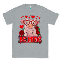 Heather Grey be mine valentine's day baby pig Classic Tee - RanaPortraitStore