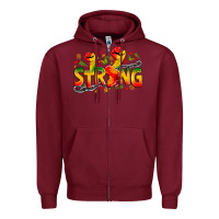 Burgundy strong juneteenth Zipper Hoodie - Zillion Design Studio