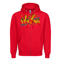 Red strong juneteenth Zipper Hoodie - Zillion Design Studio