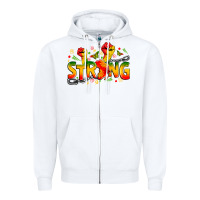 White strong juneteenth Zipper Hoodie - Zillion Design Studio