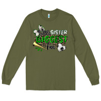Army Green little sister biggest fan soccer Long Sleeve Tee - Zillion Design Studio