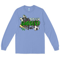 Little Sister Biggest Fan Soccer Long Sleeve Tee | Teevron