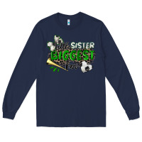 Navy little sister biggest fan soccer Long Sleeve Tee - Zillion Design Studio