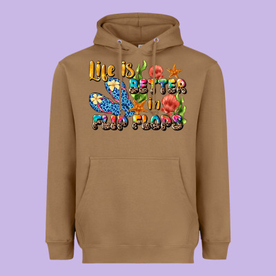Life Is Better In Flip Flops Summer Heavyweight Hoodie Designed By Jahusdesignshop
