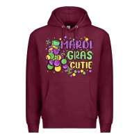 Burgundy mardi gras cutie Premium Hoodie - MaliasSmallBusiness