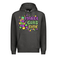 Charcoal Heather mardi gras cutie Premium Hoodie - MaliasSmallBusiness