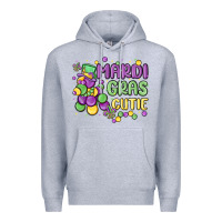Heather Grey mardi gras cutie Premium Hoodie - MaliasSmallBusiness