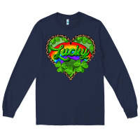 Navy lucky heart with leopard Long Sleeve Tee - RanaPortraitStore