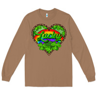 Toasted Coconut lucky heart with leopard Long Sleeve Tee - RanaPortraitStore