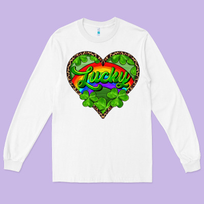Long Sleeve Tee lucky heart with leopard