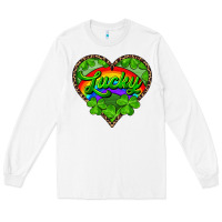 White lucky heart with leopard Long Sleeve Tee - RanaPortraitStore