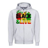 Heather Grey stay black and live Zipper Hoodie - Zillion Design Studio