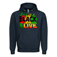 Navy stay black and live Zipper Hoodie - Zillion Design Studio