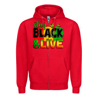 Red stay black and live Zipper Hoodie - Zillion Design Studio