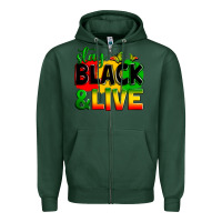 Sports Green stay black and live Zipper Hoodie - Zillion Design Studio
