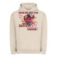 Pigment French Oak whose bed have youre boots been under Urban Hoodie - NancyCooperArtShop