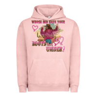 Pigment Salmon whose bed have youre boots been under Urban Hoodie - NancyCooperArtShop
